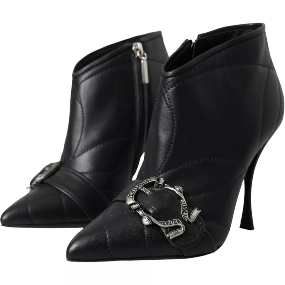 Black Leather Di Lambskin Boot