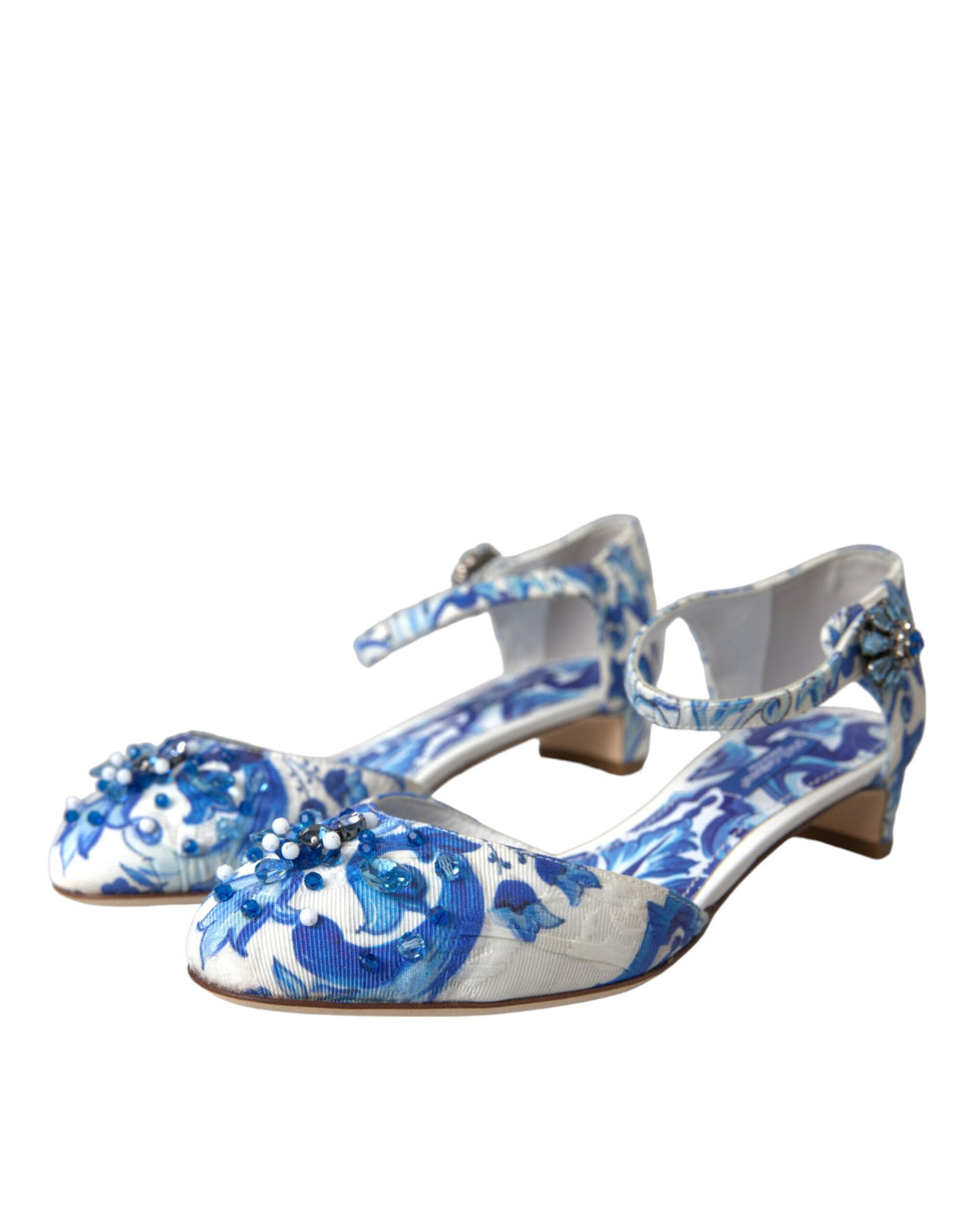 White Majolica Mary Janes Heels Pumps Shoes