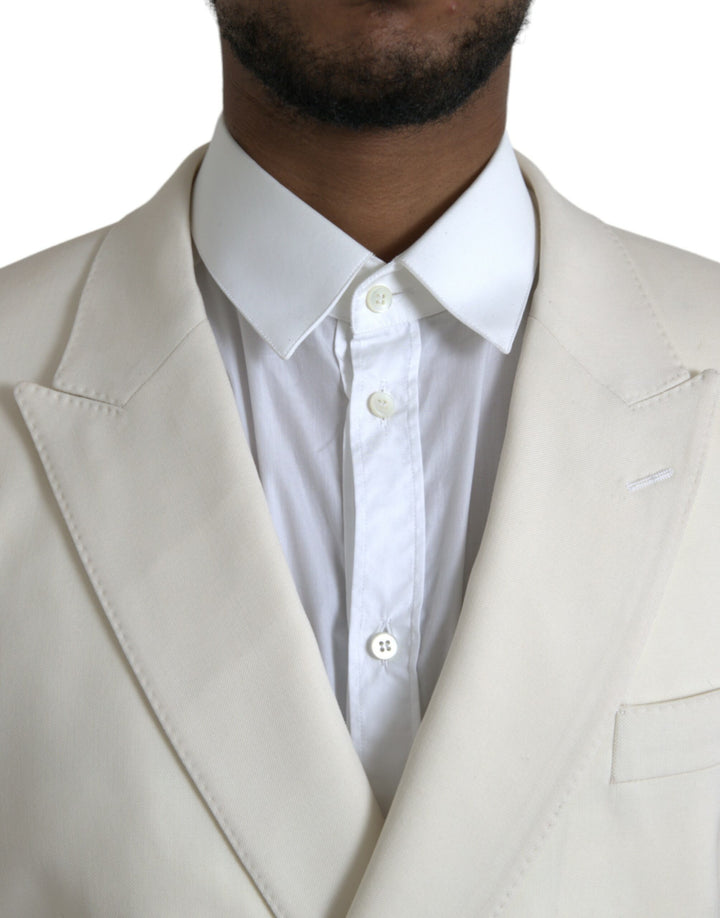 Dolce & Gabbana White Wool MARTINI Double Breasted Blazer