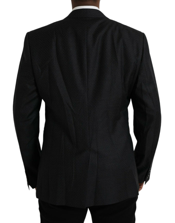 Dolce & Gabbana Black Wool MARTINI Single Breasted Coat Blazer