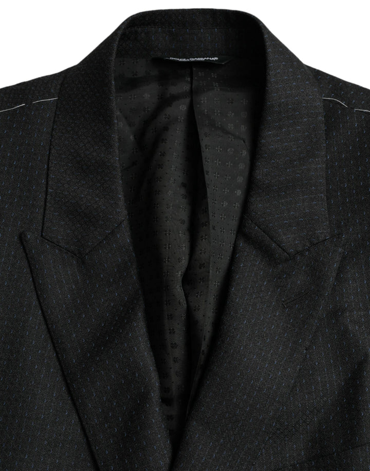 Dolce & Gabbana Black Wool MARTINI Single Breasted Coat Blazer