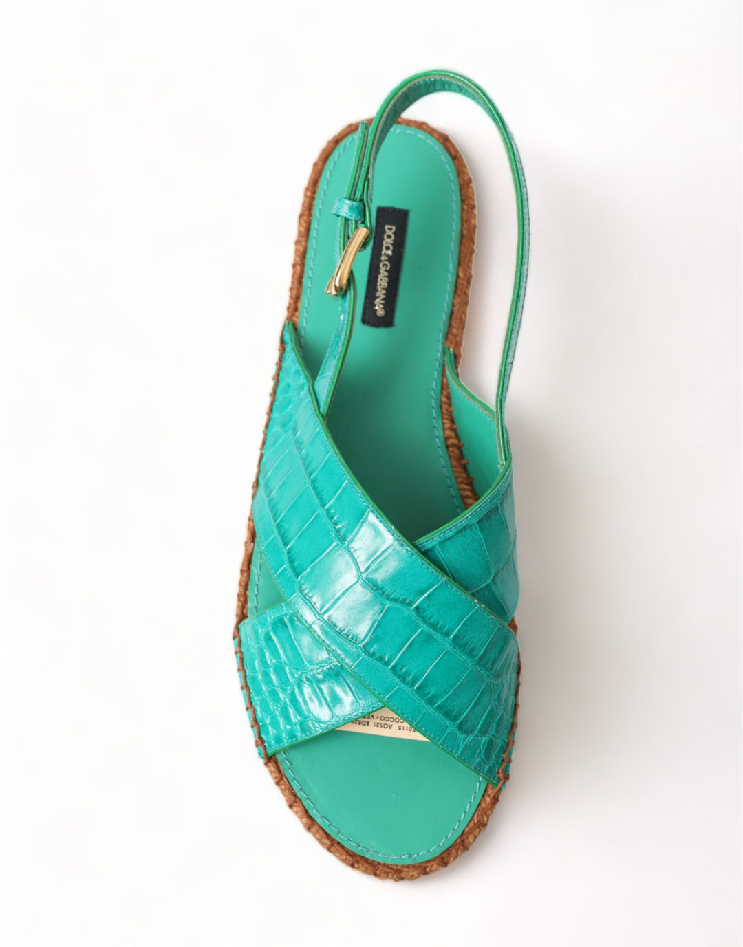 Elegant Green Espadrille Platform Sandals