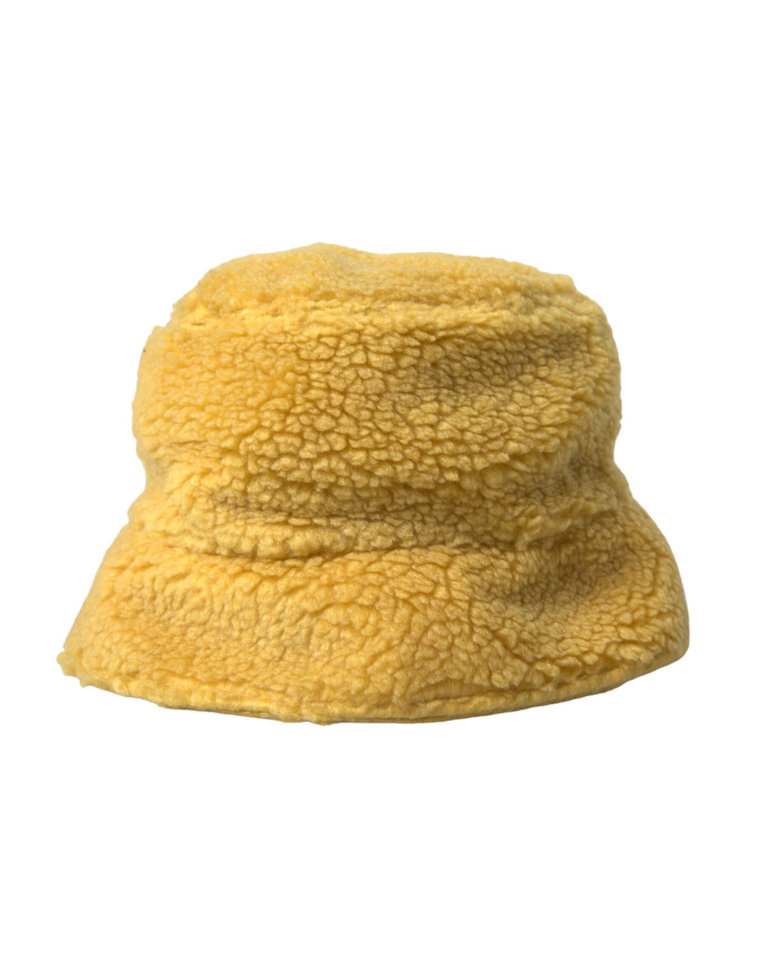 Yellow Fluffy Fleece Fur Bucket Hat Men