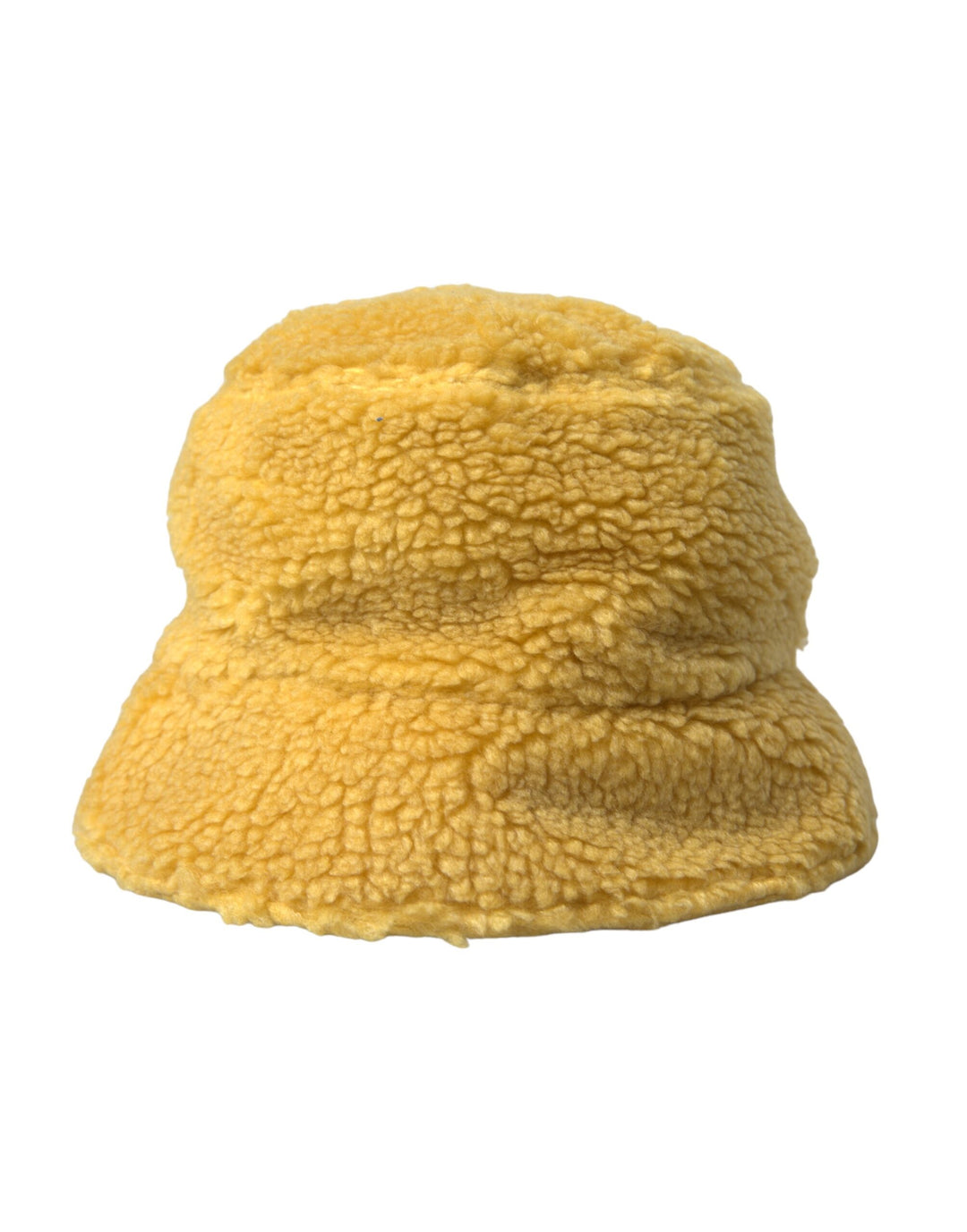 Yellow Fluffy Fleece Fur Bucket Hat Men