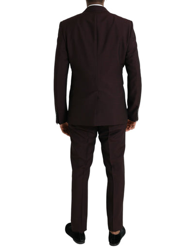 Dolce & Gabbana Maroon Wool MARTINI Formal 3 Piece Suit
