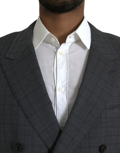 Dolce & Gabbana Gray Plaid Wool MARTINI Formal 2 Piece Suit