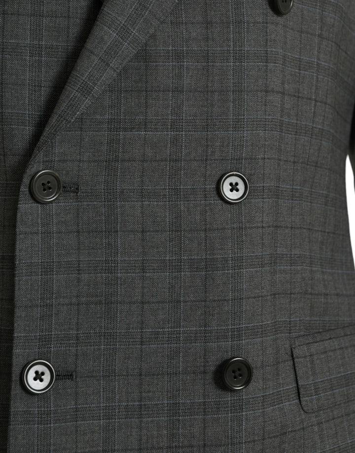 Dolce & Gabbana Gray Plaid Wool MARTINI Formal 2 Piece Suit