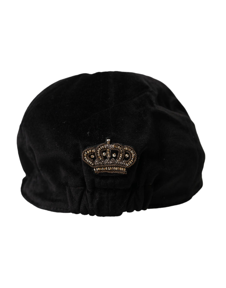 Black Crown Cotton Newsboy Hat Men