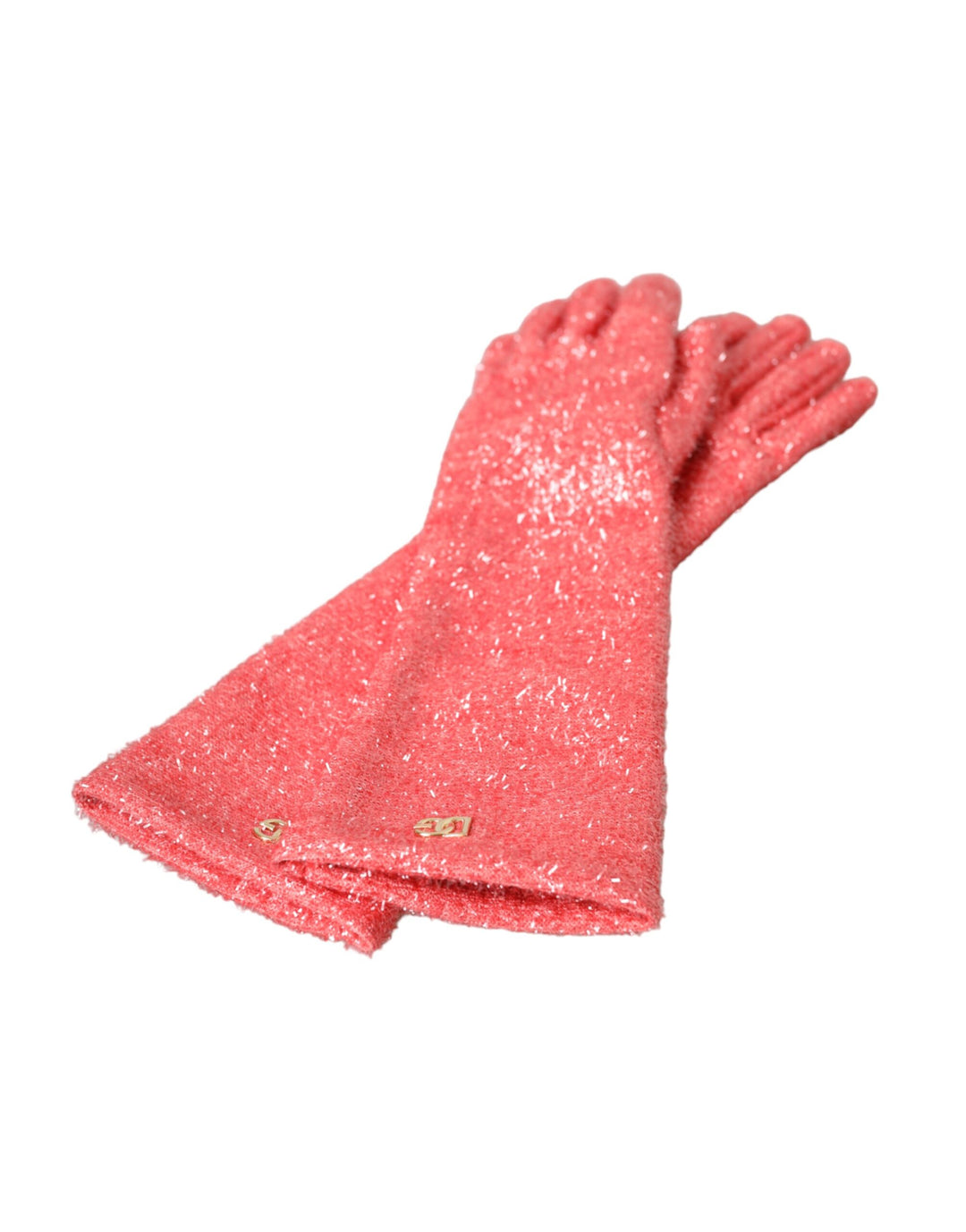 Pink Lurex Fantasia Mid Arm Length Gloves