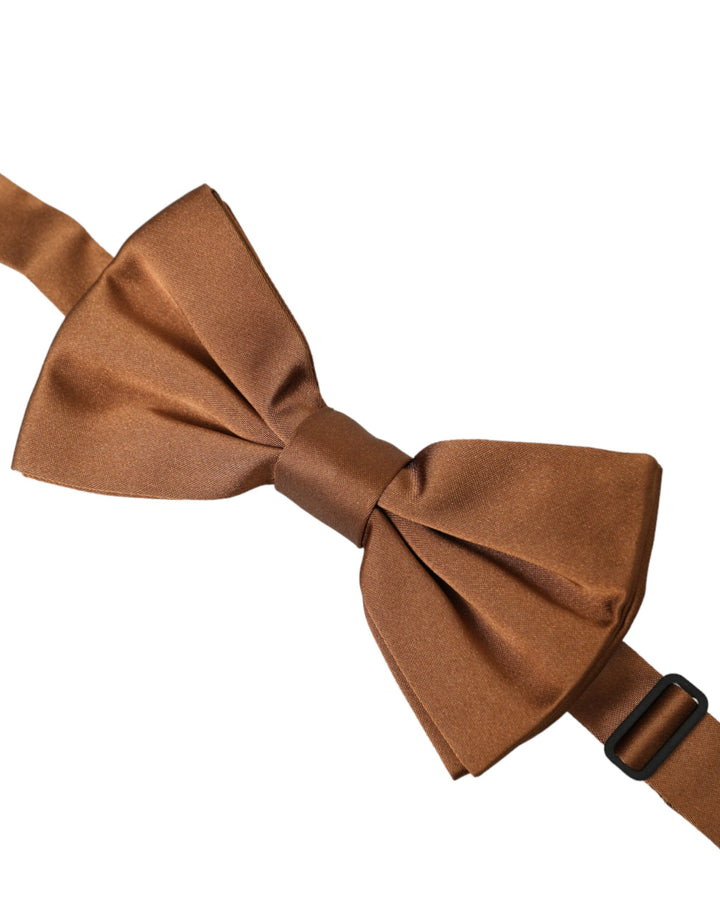 Brown Silk Adjustable Neck Men Bow Tie