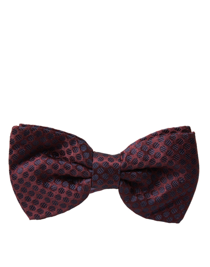 Maroon Polka Dots Silk Adjustable Neck Bow Tie