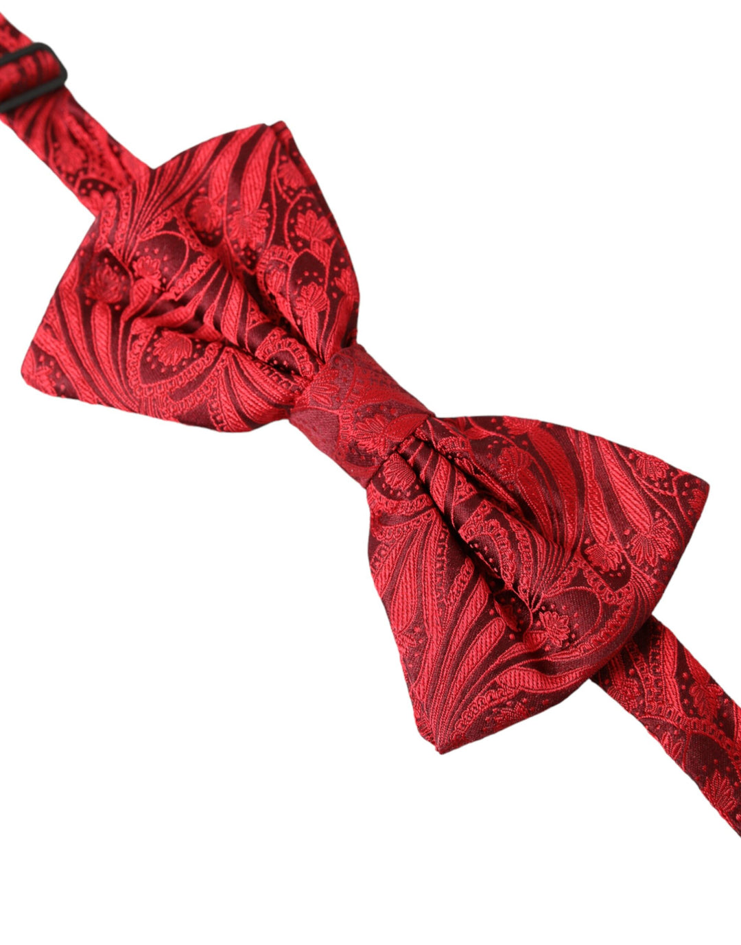 Red Brocade Silk Adjustable Neck Men Bow Tie