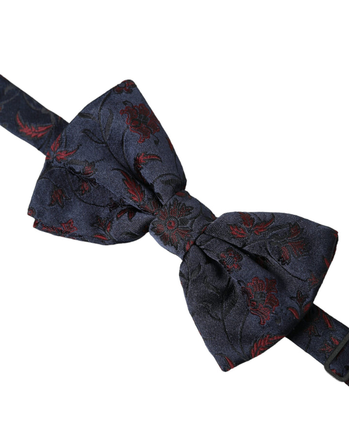 Blue Floral Brocade Adjustable Neck Men Bow Tie