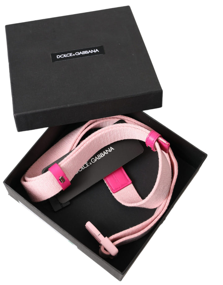 Pink Canvas Stretch Plastic Buckle Women Belt