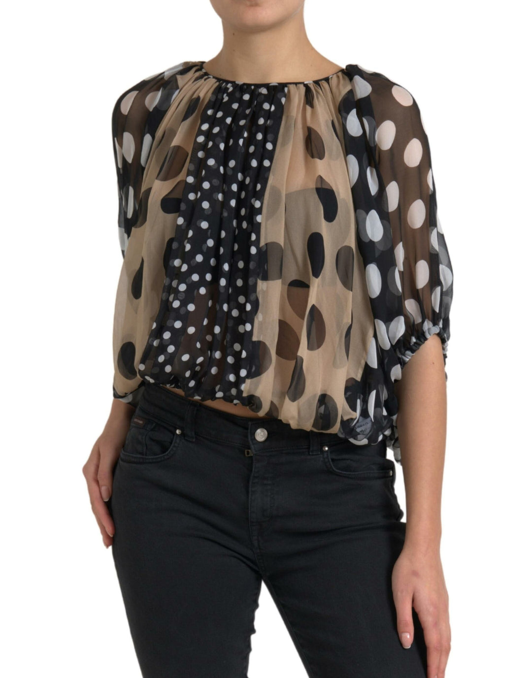 Elegant Polka Dot Silk Blouse