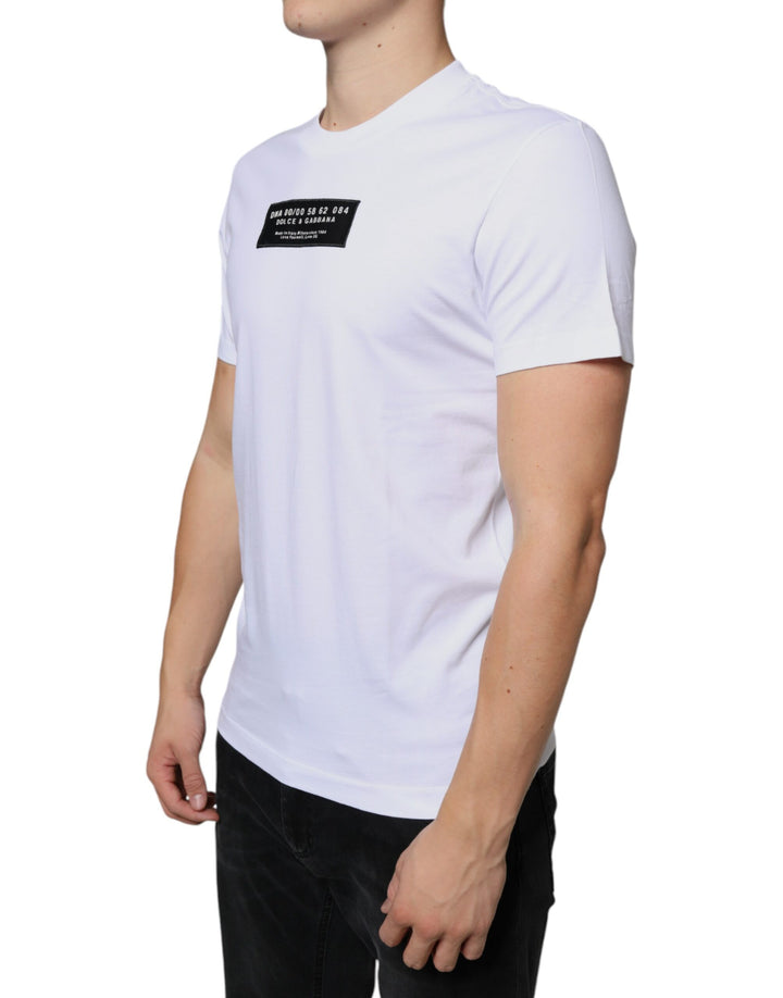 White Cotton DG Applique Casual T-shirt