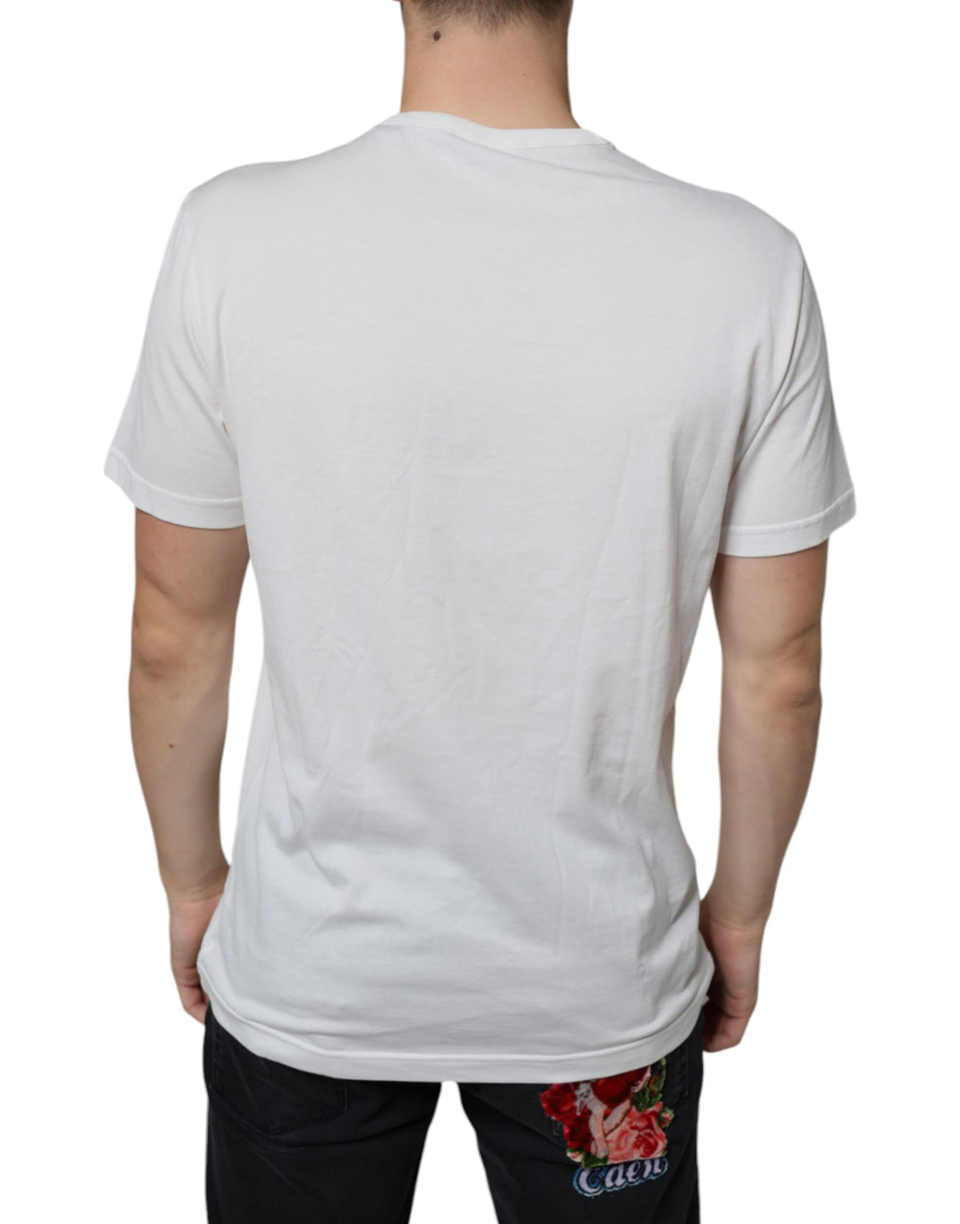 White Cotton DG Logo Print T-shirt