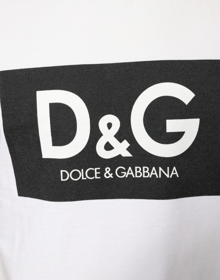 White Cotton DG Logo Print Casual T-shirt