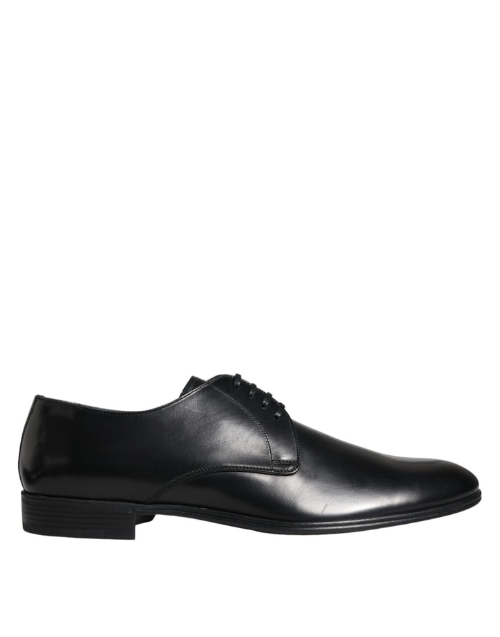 Black Leather Derby Formal Dress Shoes