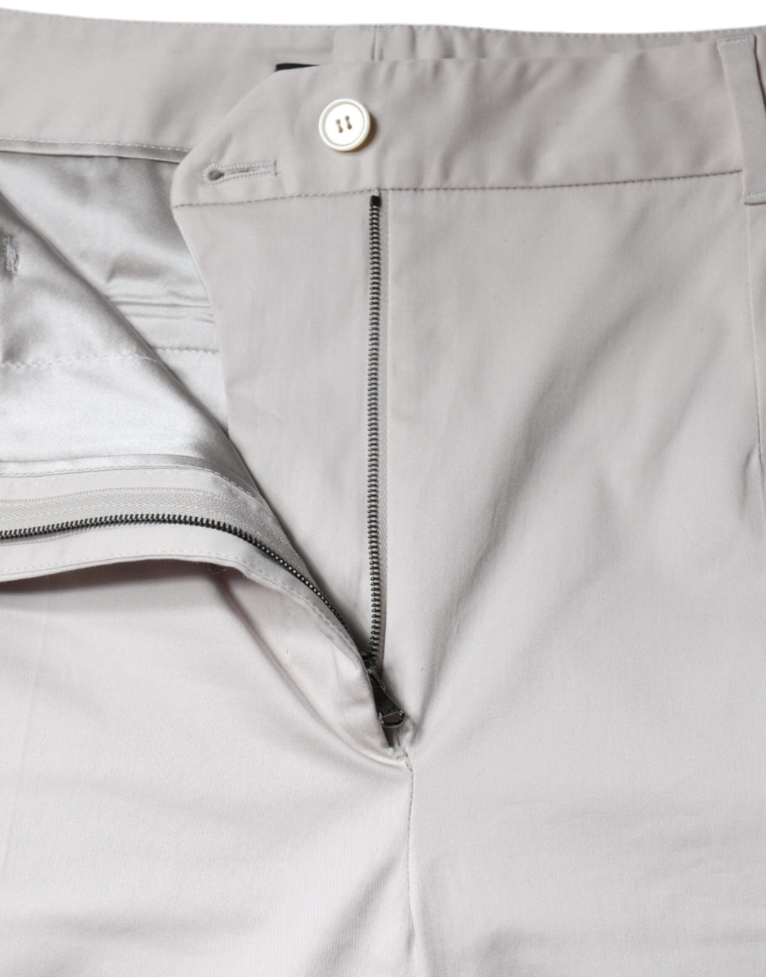 White Cotton Mid Waist Cropped Skinny Pants