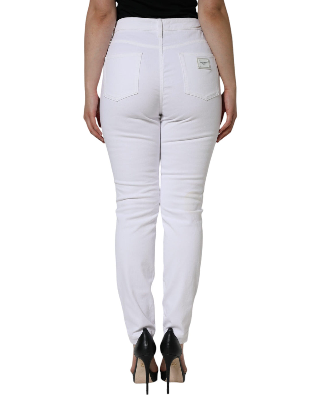 White Cotton Stretch AUDREY Skinny Jeans