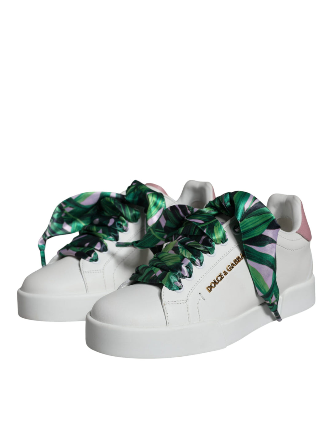 White Leather Portofino Low Top Sneakers Shoes