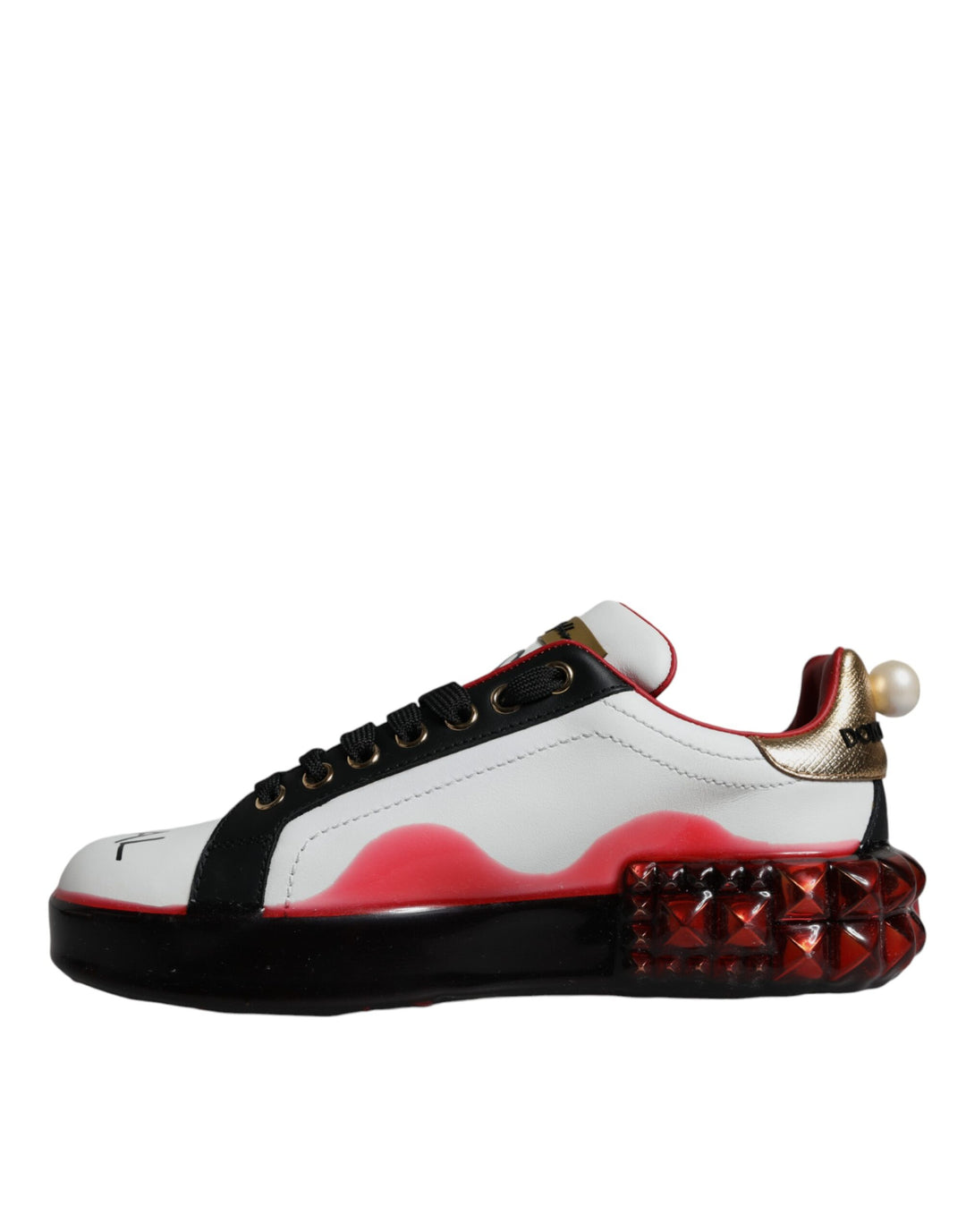 White Red Crystals Portofino Sneakers Shoes