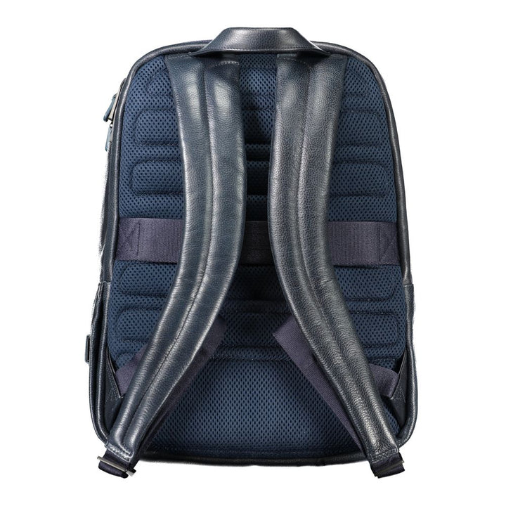 Blue Leather Backpack