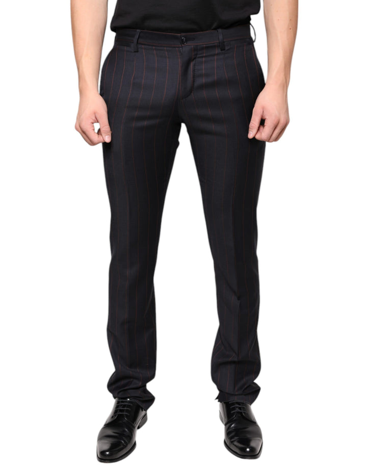 Black Stripes Skinny Men Dress Pants