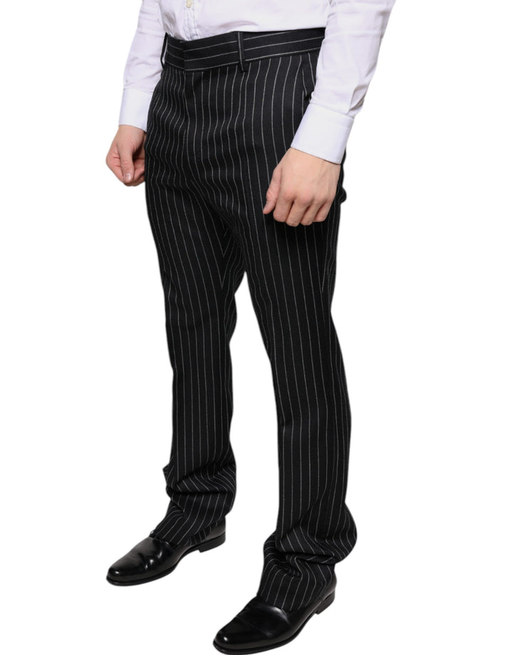 Black Stripes Skinny Men Dress Pants