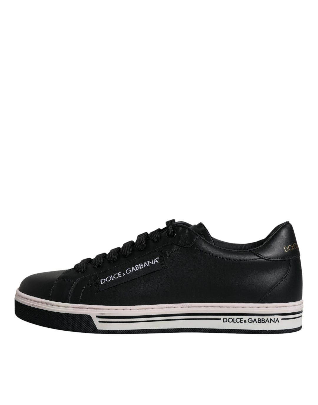 Black Leather Low Top Men Sneakers Shoes