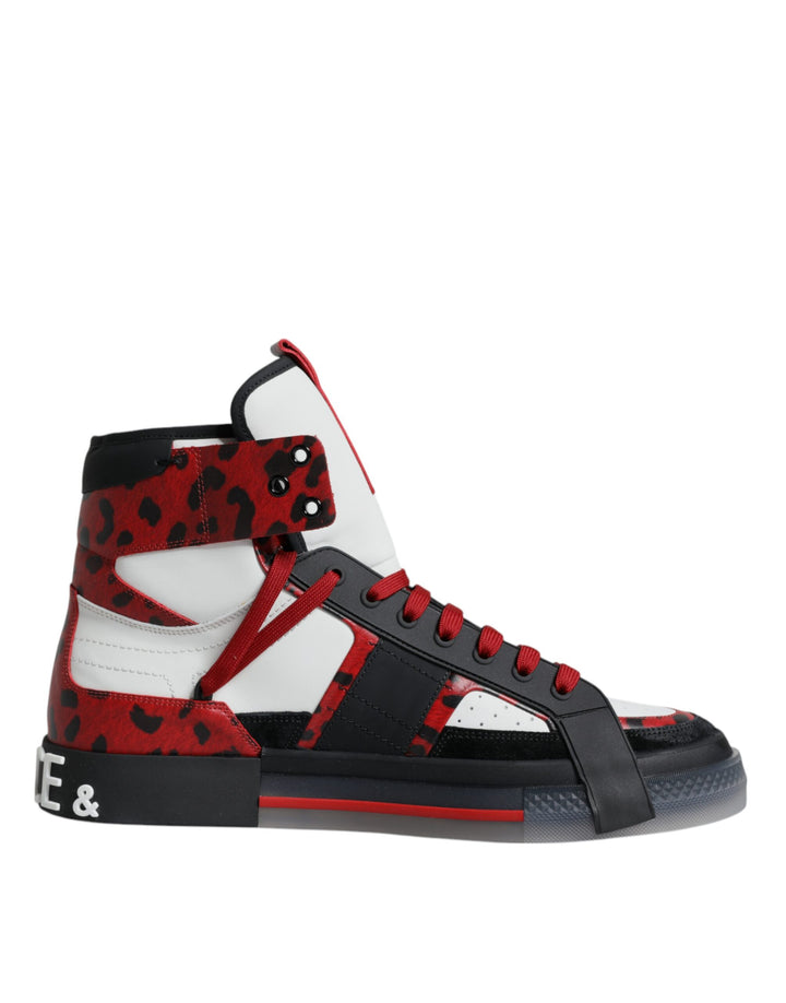 Multicolor Leather High Top Sneakers Shoes