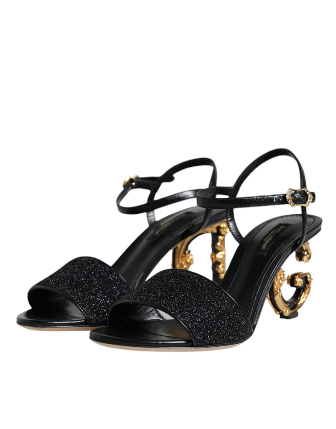 Black KEIRA Heels Ankle Strap Sandals Shoes