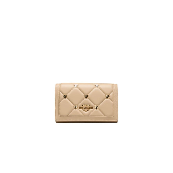 Beige Polyethylene Crossbody Bag