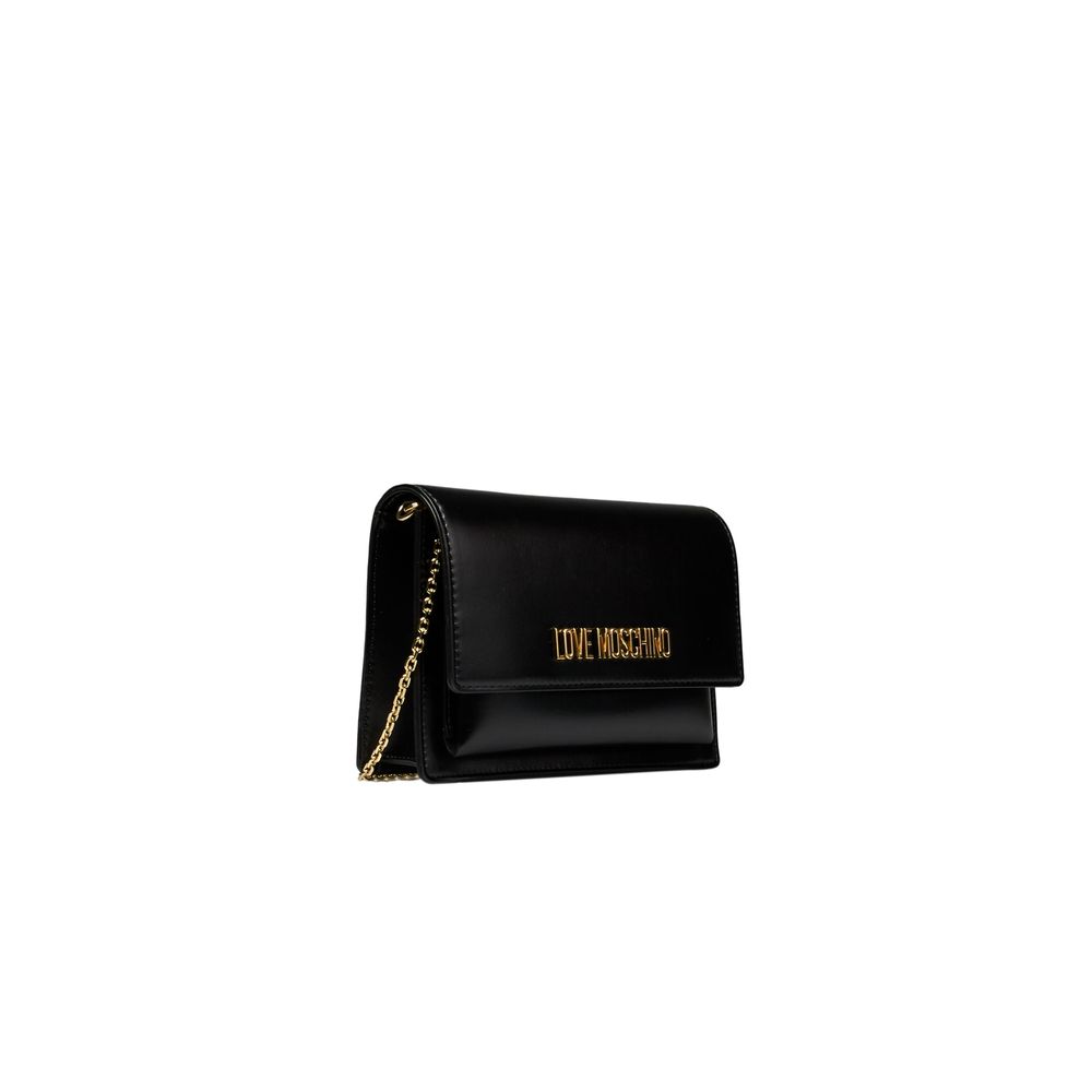 Black Polyethylene Crossbody Bag