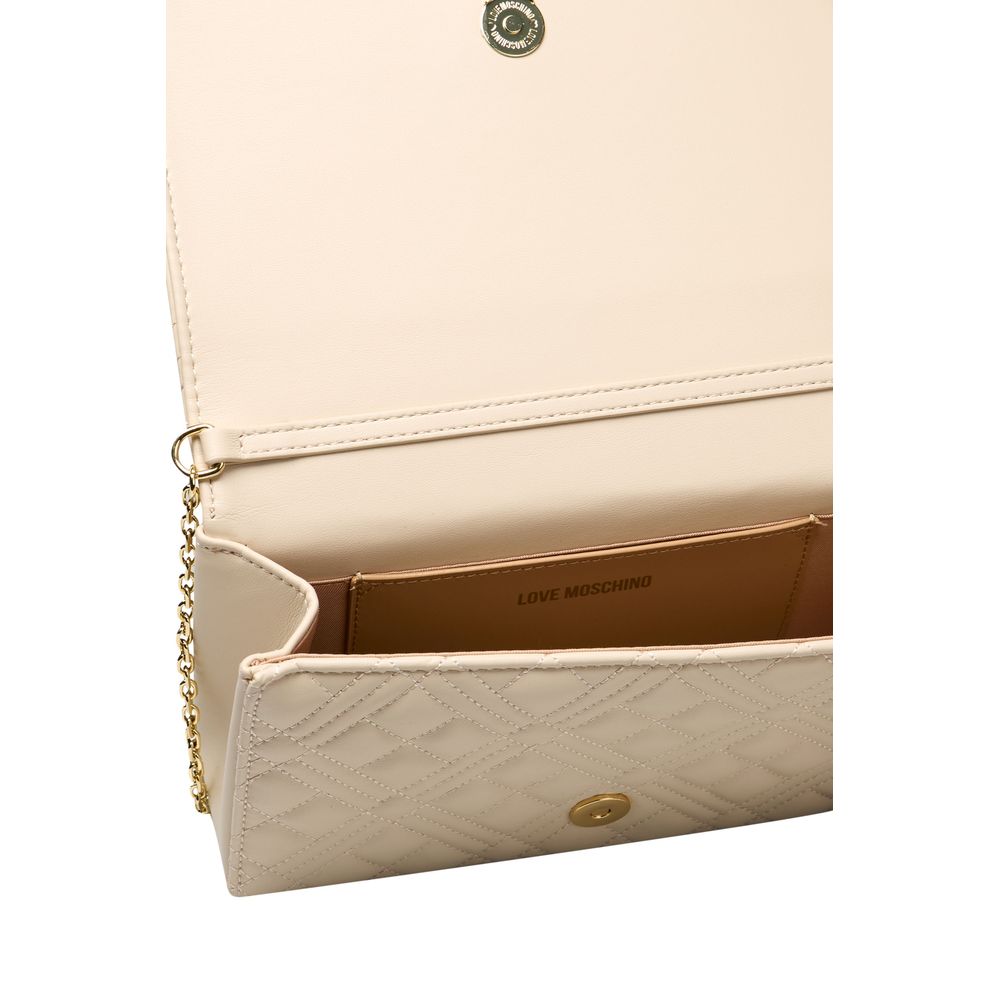 Beige Polyethylene Crossbody Bag