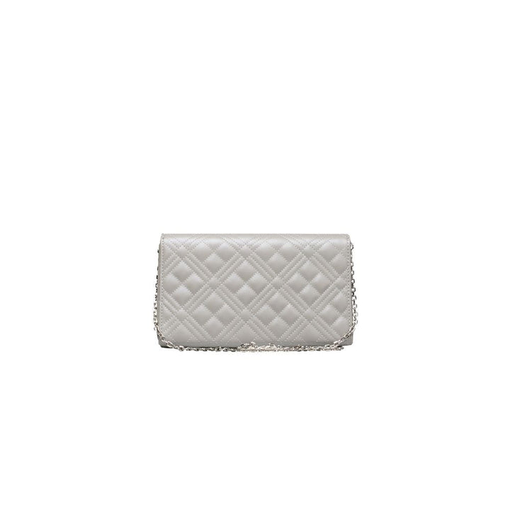 Silver Polyethylene Crossbody Bag