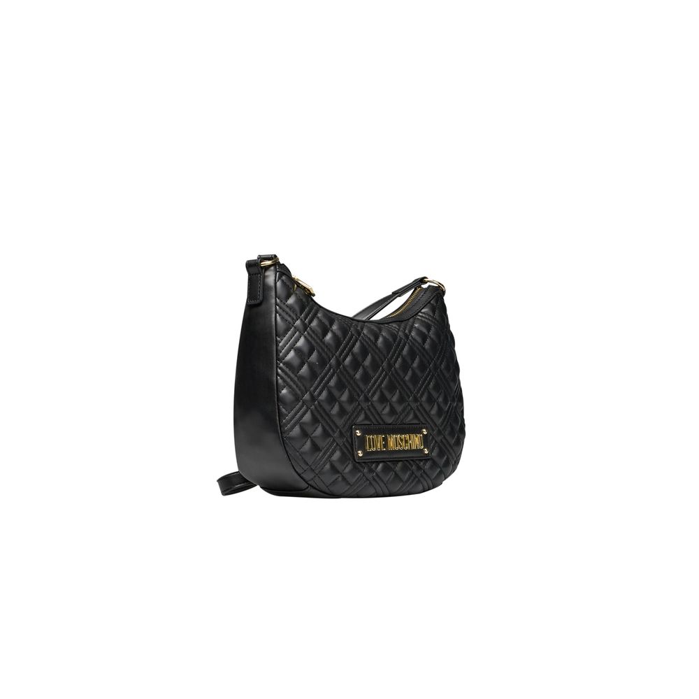 Black Polyethylene Crossbody Bag