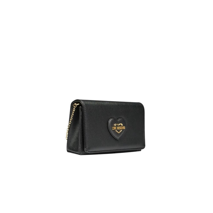 Black Polyethylene Crossbody Bag