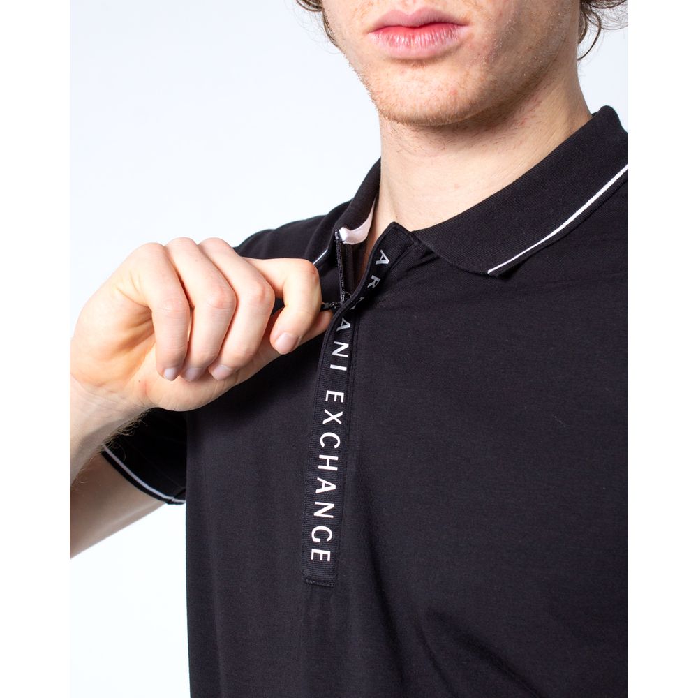 Black Cotton Polo Shirt