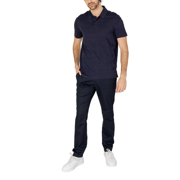 Blue Cotton Polo Shirt