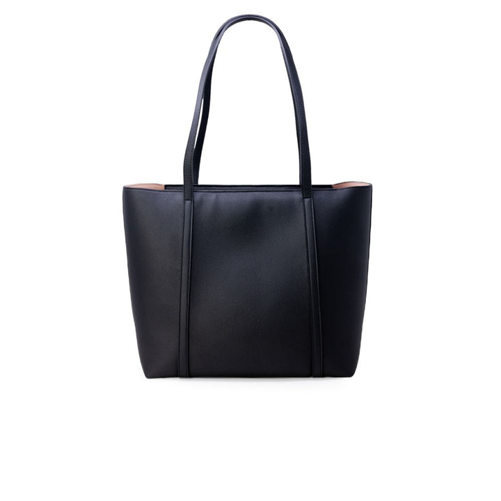 Black Synthetic Leather Handbag