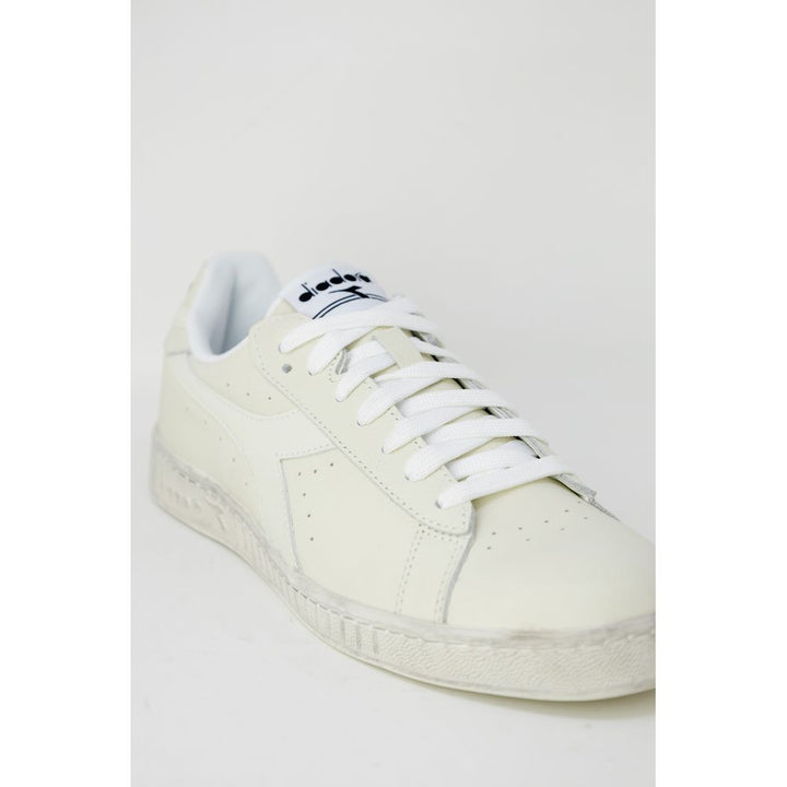 White Synthetic Leather Sneaker