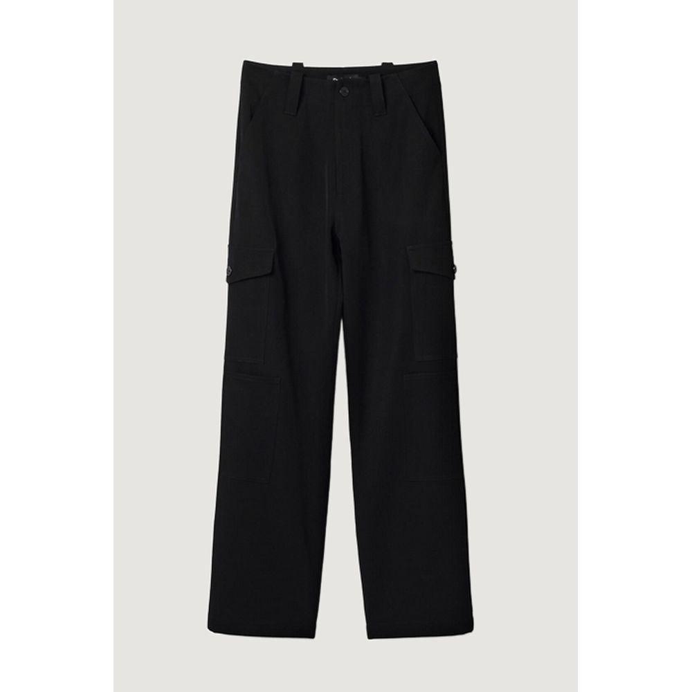 Black Polyester Jeans & Pant