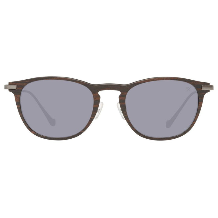 Brown Wood And Metal Sunglasses