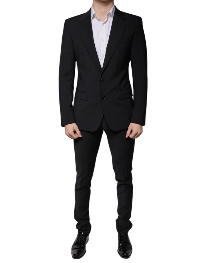 Black Wool 3 Piece Slim Fit Formal Men Suit