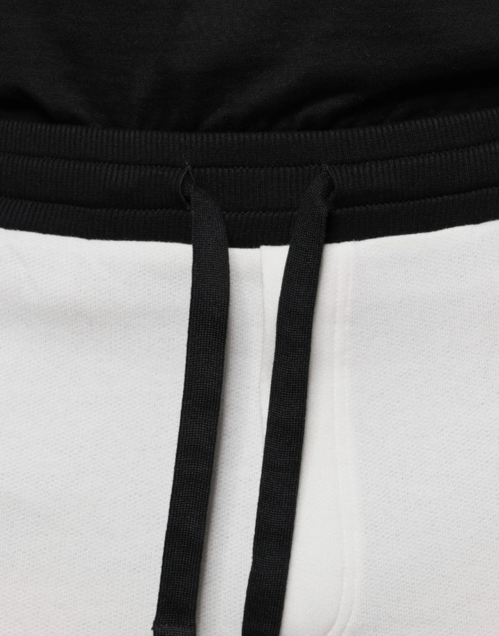 White Cotton Slim Men Jogger Sweatpants Pants