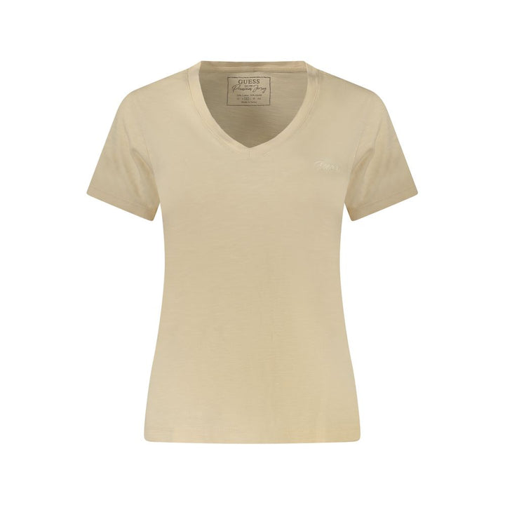 Beige Cotton Tops & T-Shirt