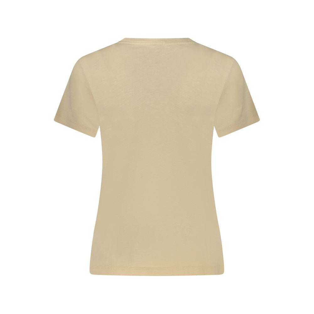 Beige Cotton Tops & T-Shirt