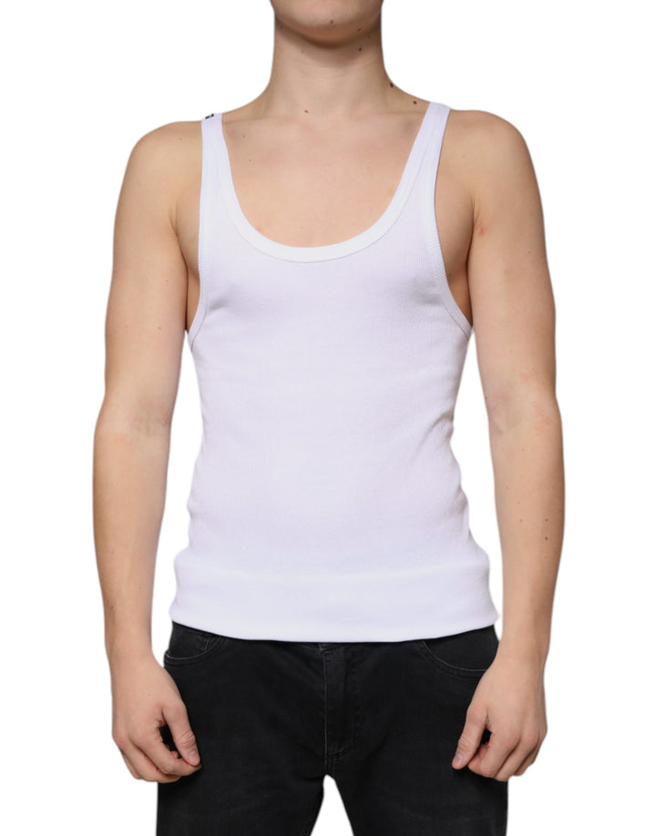 White Tank Sleeveless Round Neck T-shirt